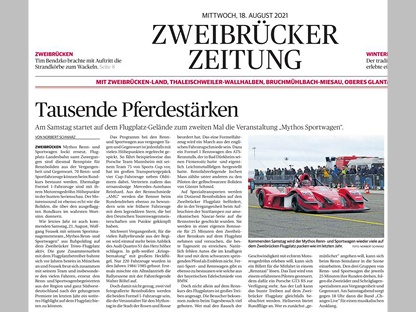 Artikel Zweibrückener Zeitung 2021
